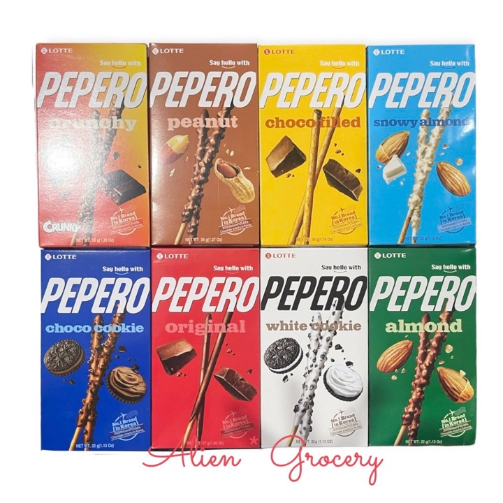 

➧#Sale✹ RIDLJ PROMO!!! PEPERO Lotte Pepero Almond Peanut Crunchy Snowy Almond White Cookies Choco Filled Peanut Original C37 ✴Ready