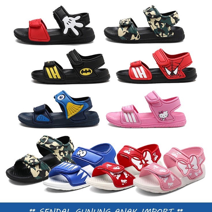 GROSIR_JAKARTA Sandal Anak MAX - Sandal Jelly Tali Gunung / Spider/Batman Captain America Sandal Ana