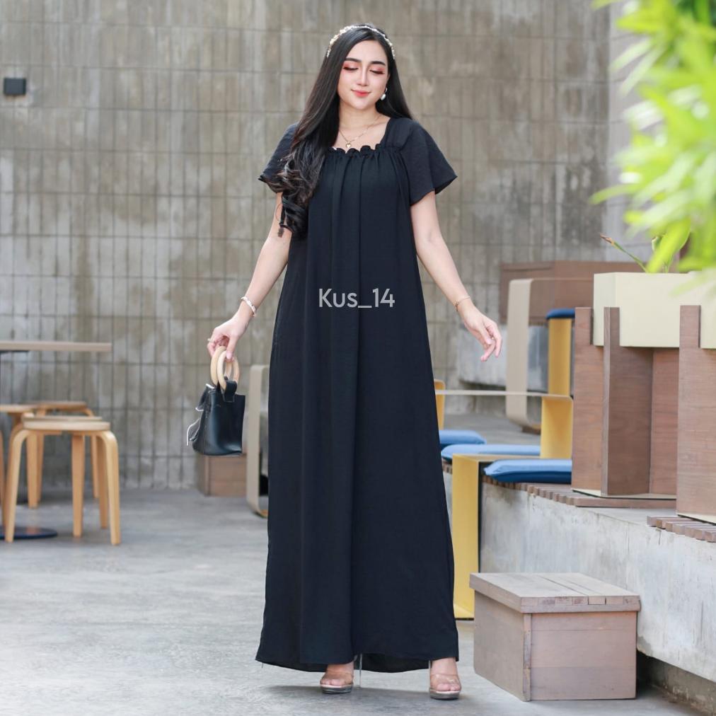 Terjangkau DASTER CRINKLE LAURA LONG DRESS  SELLER !