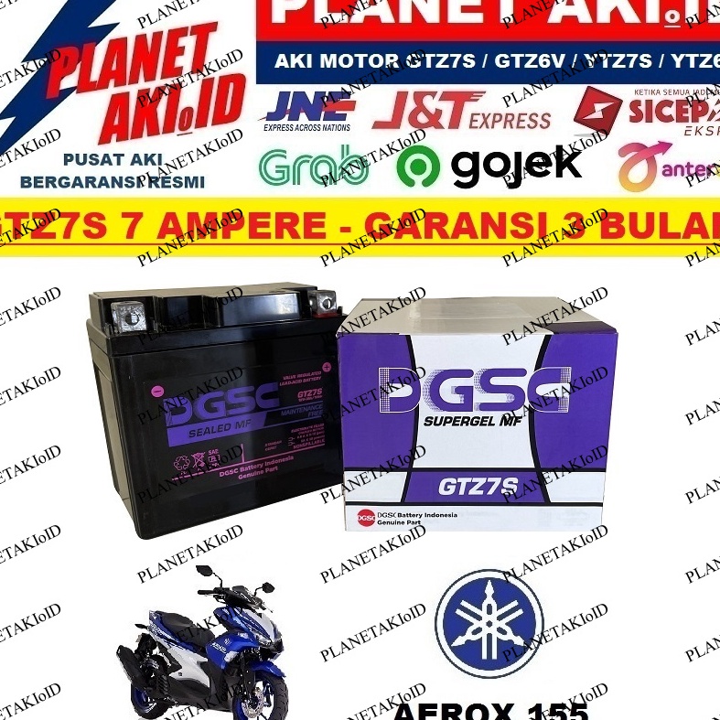 Terlaris Aki Motor Yamaha Aerox 155 GTZ7S Accu Kering MF
