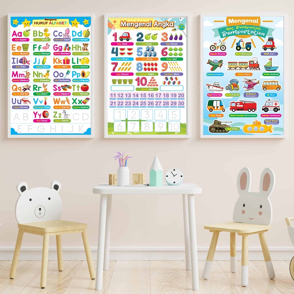 ❤[PROMO ⚡ALE]❤ MAINAN POSTER EDUKASI PENDIDIKAN BELAJAR ANAK USIA BALITA BATITA PAUD TK SD MI MUSLIM