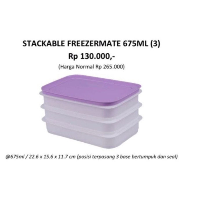 Terlaris Tupperware Stackable Freezermate 1Set