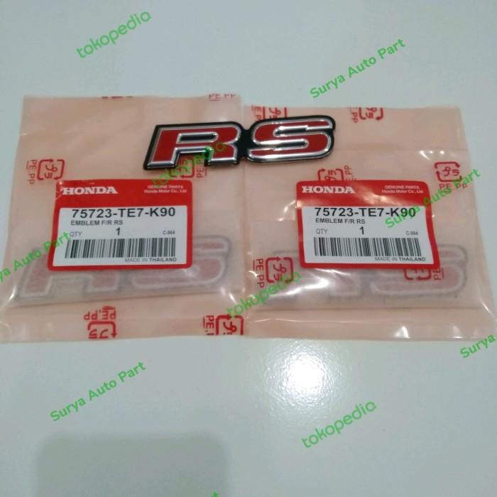 Emblem Tulisan Rs Belakang Honda Jazz Rs Mobilio Brio Original