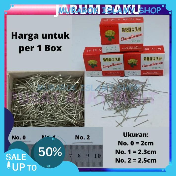 JARUM PENTUL PAKU BESI KECIL JILBAB HIJAB ANTI NYANGKUT SIZE NO 1 2 CM GRATIS ONGKIR