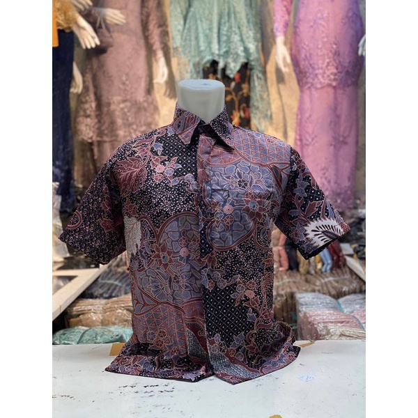 Kemeja Batik Pria Slim Fit Terbaru Lengan Pendek Lengan Panjang Tebal Murah W1B0 Mewah Modern Fashio