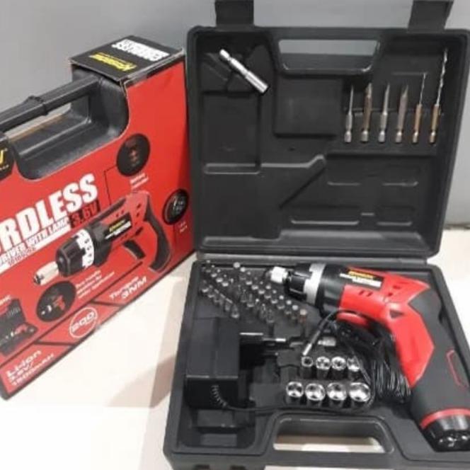 Mesin Bor Obeng Cordless Krisbow Screwdriver Led 10109266