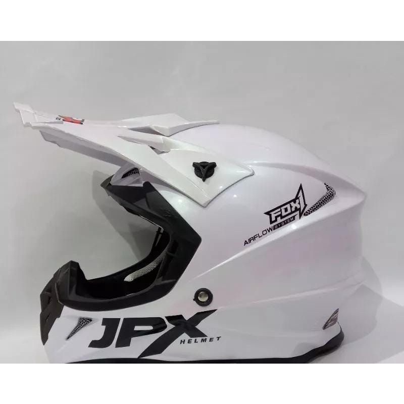HELM JPX CROSS WHITE PLUS KACA GOGLE 100%