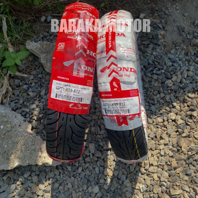 Ban Tubeless Federal Depan 80/90-14 dan Belakang 90/90-14 Vario/ Vario 125/ Beat/ Genio/ Spacy (K59 