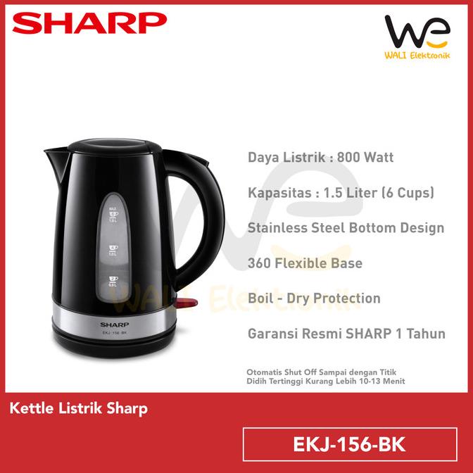 Sharp Kettle Jug EKJ-156-BK / Teko pemanas air / teko listrik EKJ 156