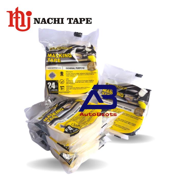 

1 Dus/96Roll Nachi Masking Tape Isolasi Kertas 1 Inch (24Mm) X 20Yard