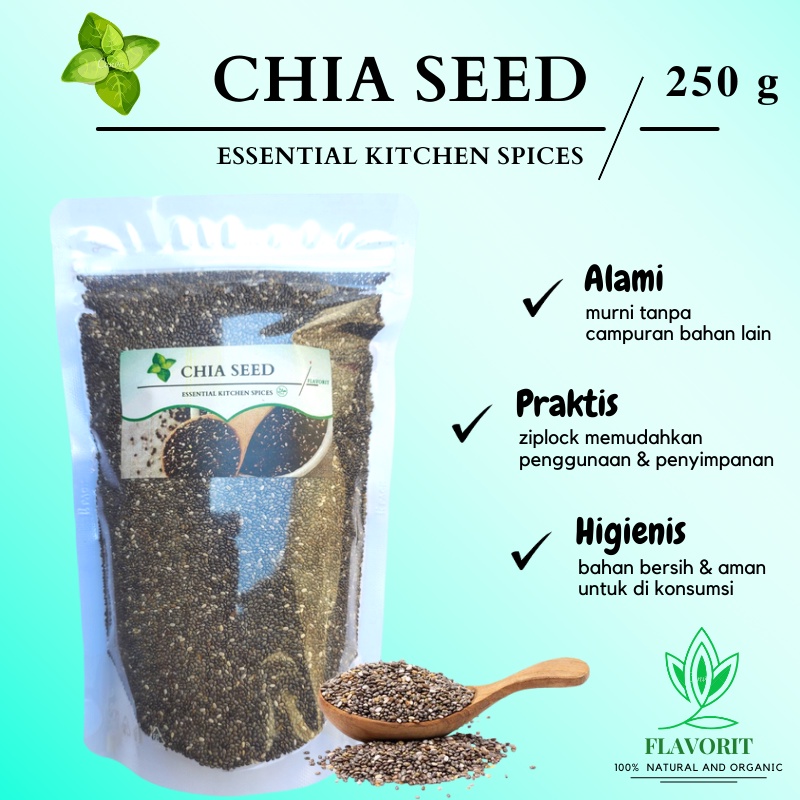 

Chia Seed 250gr Biji Chia Seeds Organik Premium Black Chia Seed Untuk Diet Original Natural