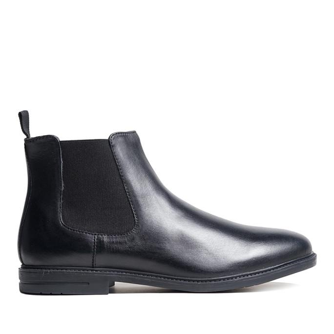 Prabu - Aksa Black Sepatu Kulit Chelsea Boots Pria