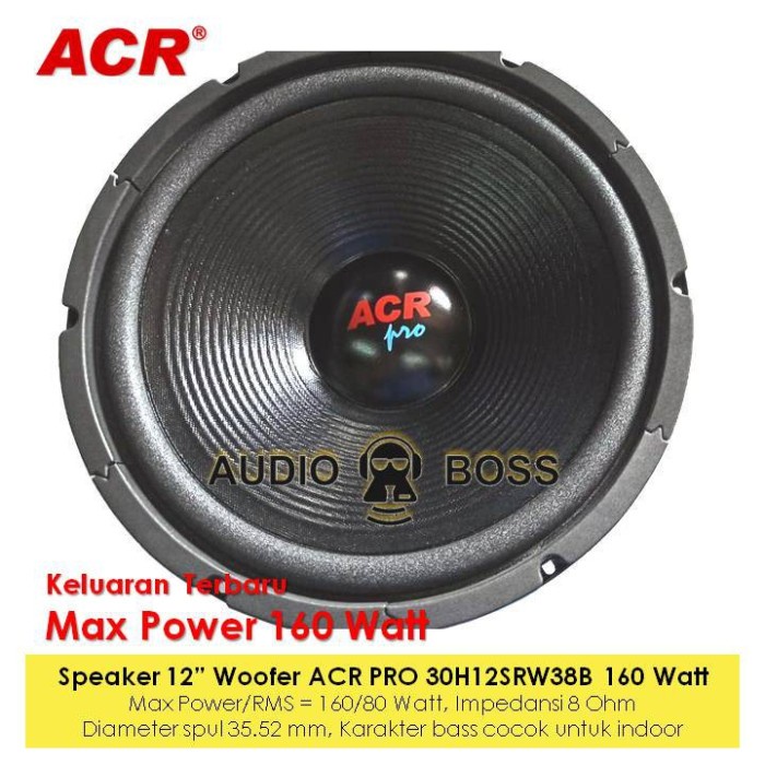 Speaker 12 Inch Woofer Acr Pro 160 Watt - Speaker Woofer Wufer 12 Inch very chip