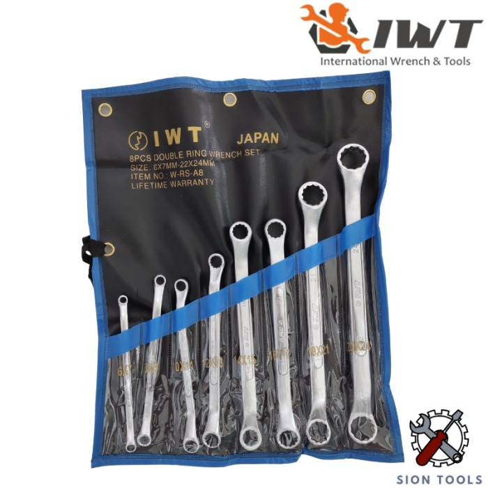 nice IWT KUNCI RING SET 8 PCS 6-24 / DOUBLE RING WRENCH SET IWT