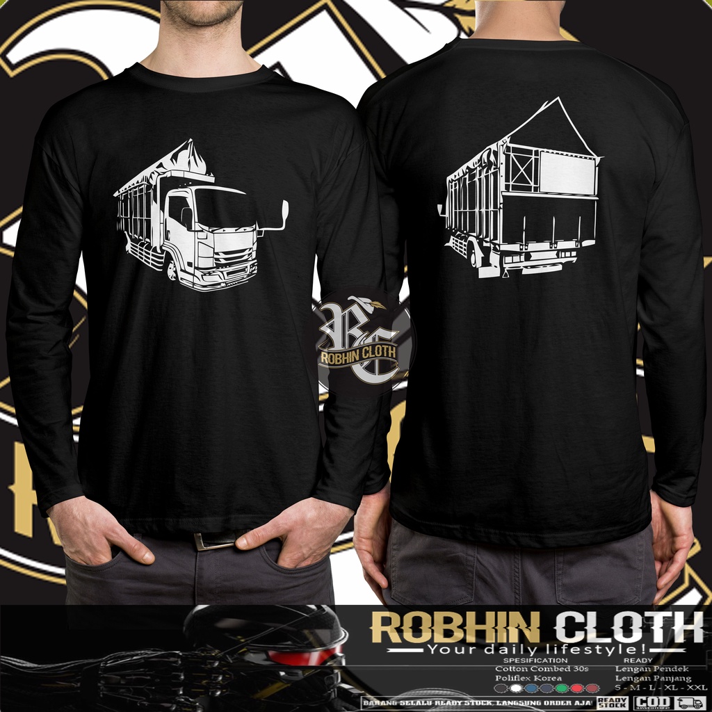Kaos Mobil Canter Mania Truk Siluet DB Lengan Panjang Baju Otomotif