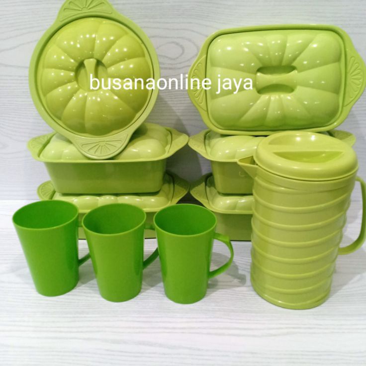 Terlaris Gjq wadah prasmanan set segi 5+1bulat+3gelas+1teko isi 10 pcs yuyi plastik ✶ ♛
