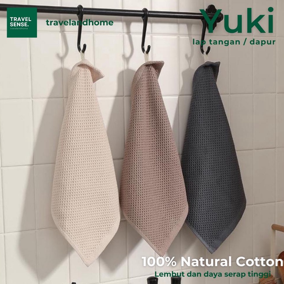 ｀ cq 【TAMA】YUKI KITCHEN TOWEL Honeycomb Kain Lap Dapur Serbet Daya Serap Tinggi Lap Tangan Estetik L