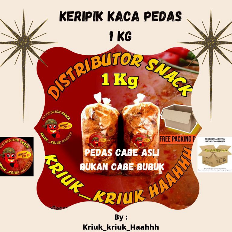 

Harga termurah keripik kaca pedas daun jeruk 1kg / keripik kaca 1kg / Keripik kaca kiloan / kripik kaca 1 kg pedas gurih 95