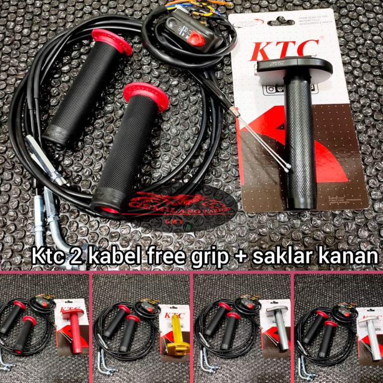 Hv Gas Spontan 2 Kabel KTC Free Grip + Saklar Kanan Domino, Gass Pontan Matic Ktc kytaco Original Th