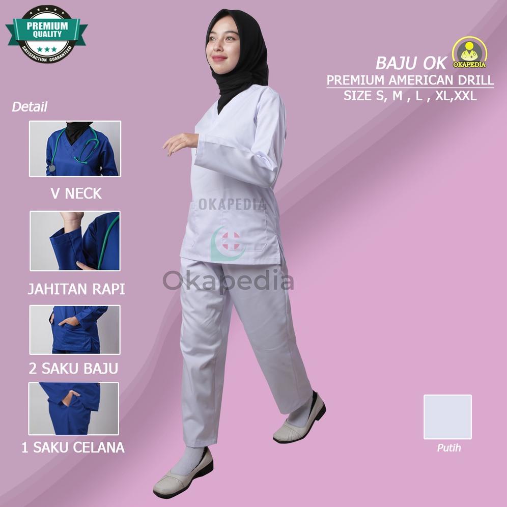 Update Free Bordir Baju Ok Oka Seragam Dokter Perawat Lengan Panjang American Drill 2023