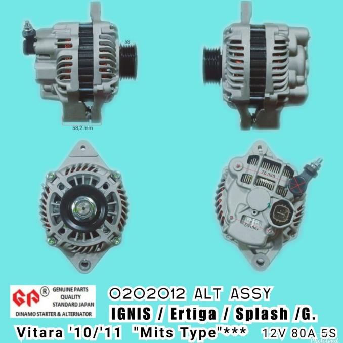 Dinamo Alternator Gp Suzuki Sx4 / Ignis / Ertiga / Splash / G Vitara