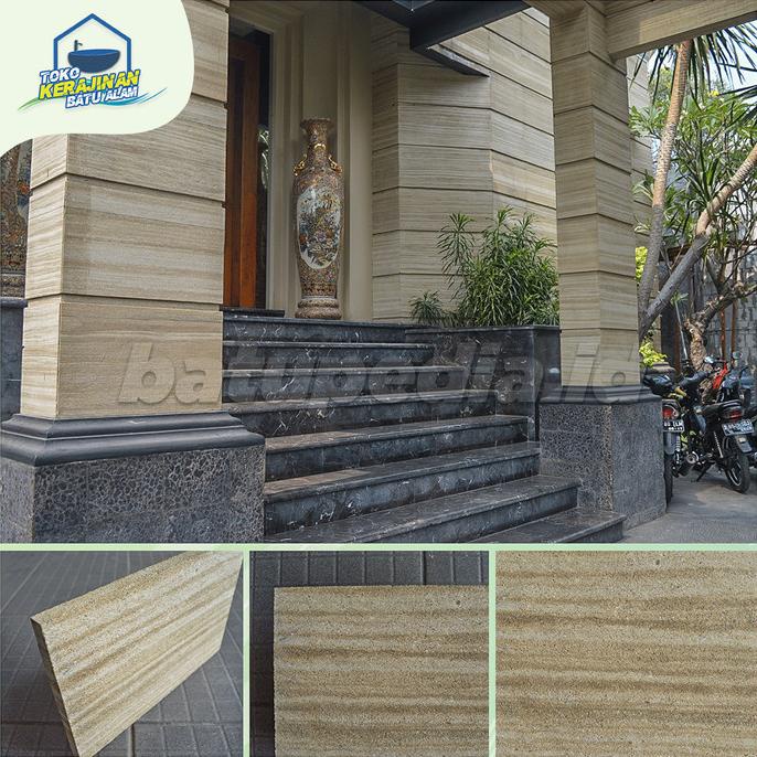 Batu Alam Dinding Bali Brown Motif Seperti Marmer Khusus Untuk Dinding