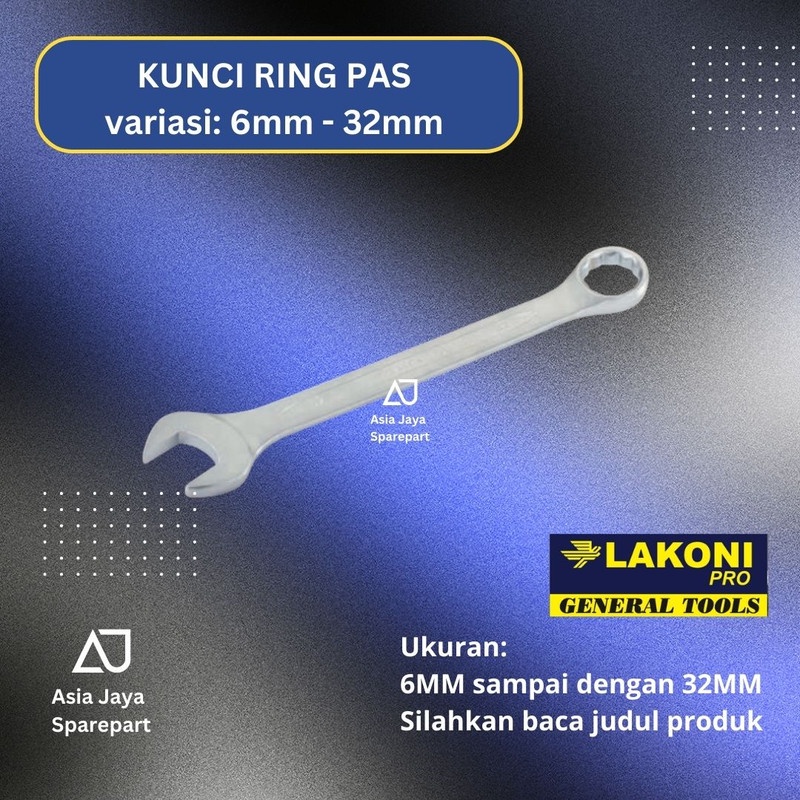[13mm] Kunci Ring Pas 13mm [LAKONI PRO JETJO TOOLS] Combination Wrench Sunk Panel Kunci Ring Pas Bol