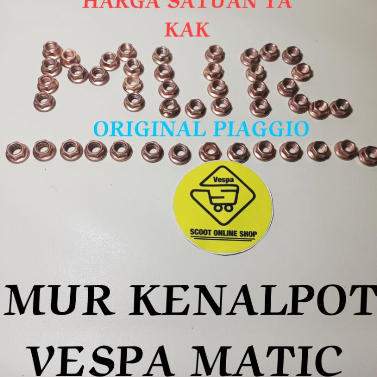 Terkini Mur Knalpot Vespa Matic Set Original Piaggio v Kemasan Baru Ready.