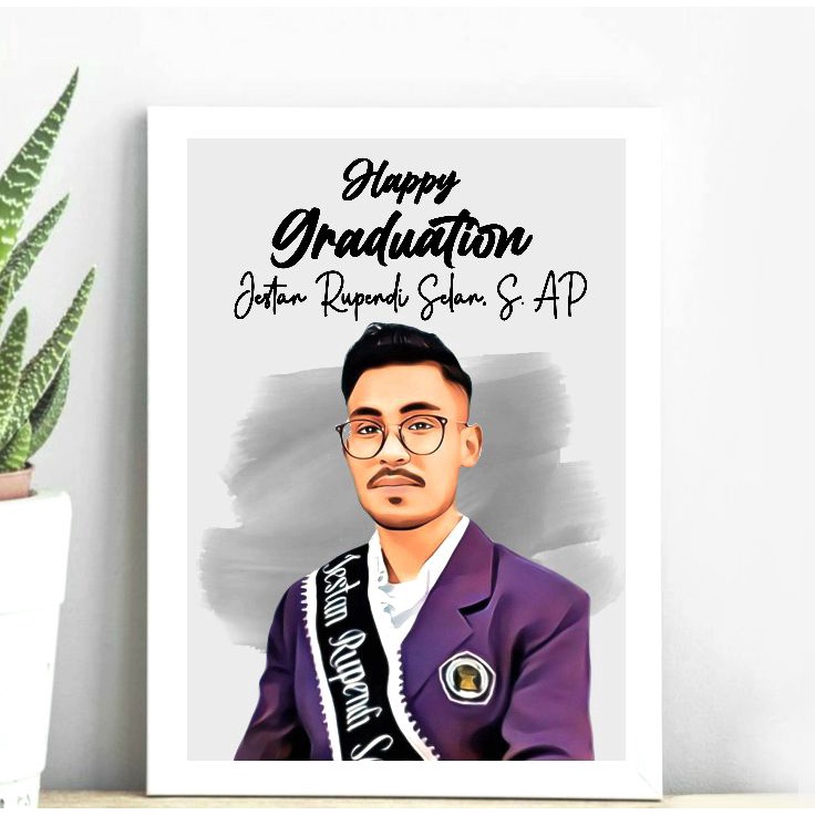 

❤[PROMO ⚡ALE!!!]❤ frame pigura design kado wisuda cowok/cewek kado design frame 10Rs komplit sama design+kardus