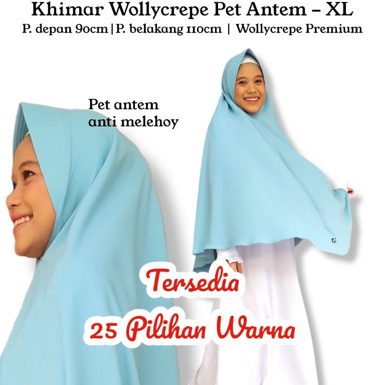 [CODEBARANG169RRH] [Diandra Hijab]Jilbab Wollycrepe Syar'i XL Kerudung Wollycrepe Khimar Jumbo Syar'