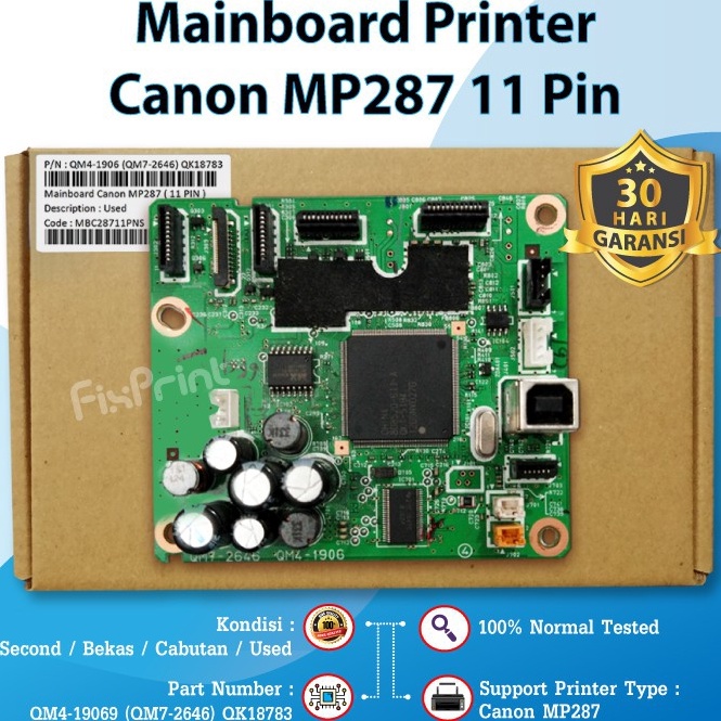 BOOMING Mainboard Printer Canon MP287 Original Cabutan Board Motherboard MP287 MP 287
