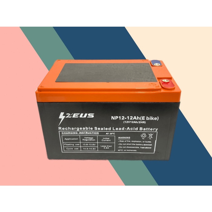 Ready Battery Baterai Aki Sepeda Listrik 12V 12AH 2HR Zeus E-Bike