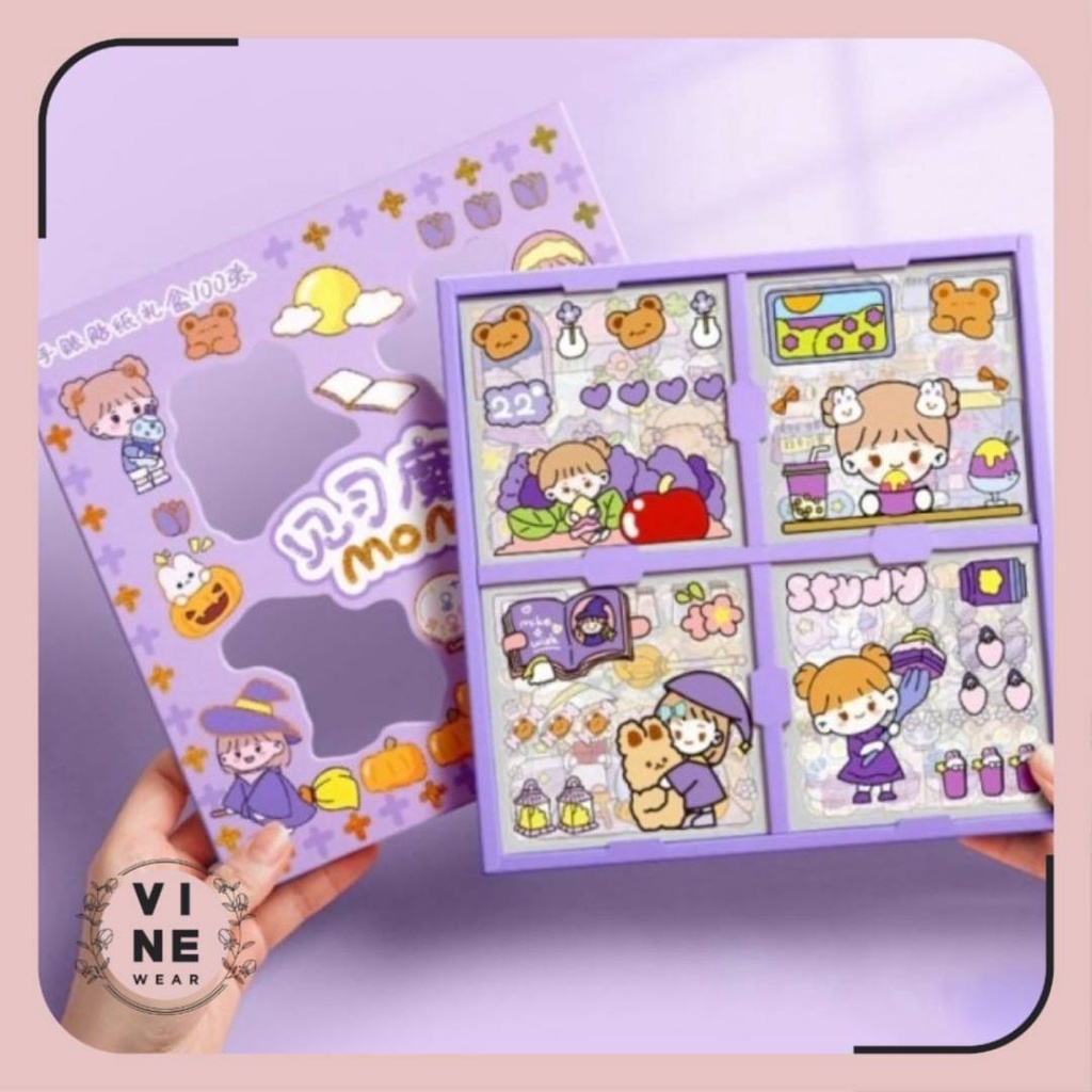 

PLZ STIKER 2D 100 LEMBAR STICKER MOMO KARTUN KOREA LUCU ANTI AIR XQP
