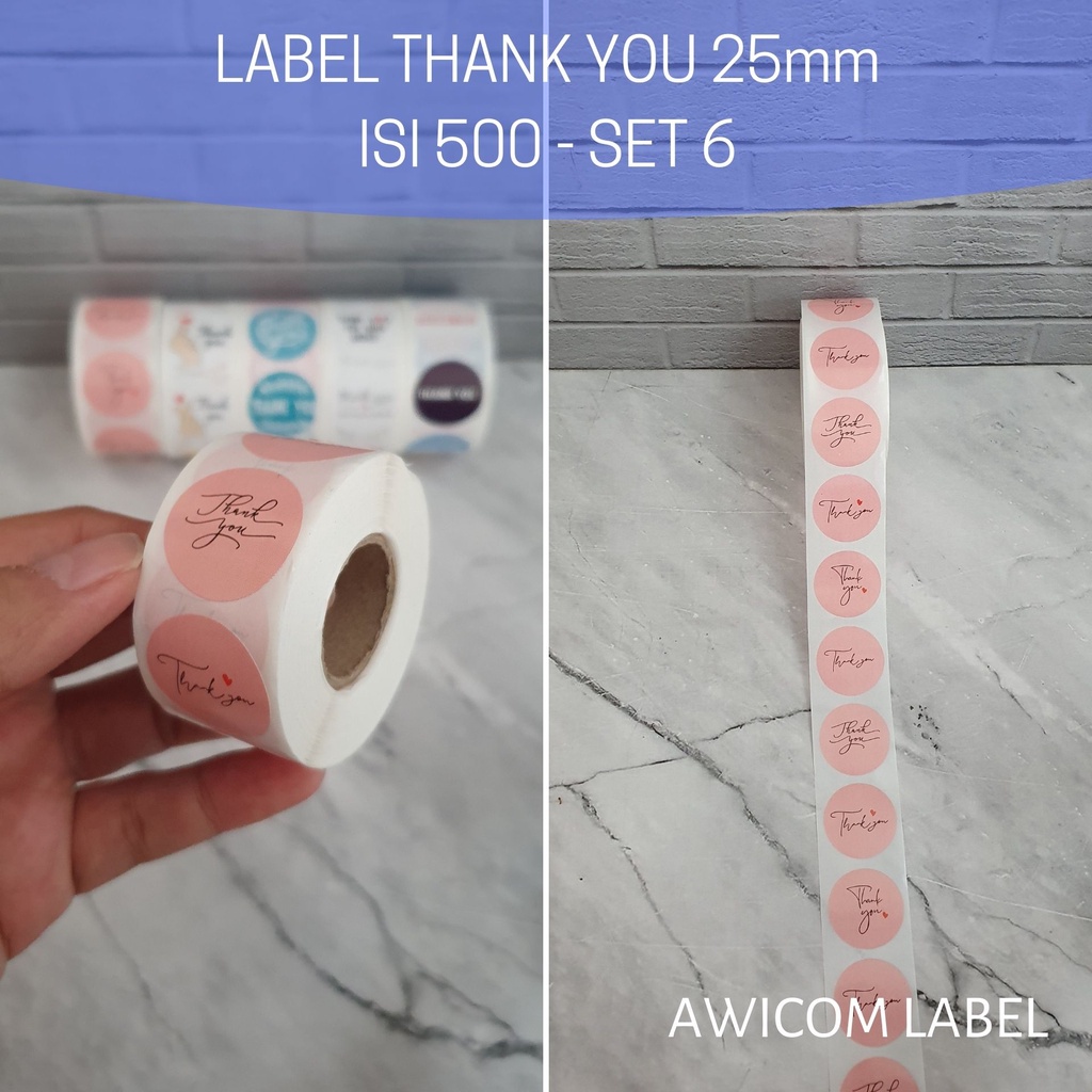 

W28 500 PCS (1 ROLL) STIKER LABEL THANK YOU 25MM U3N