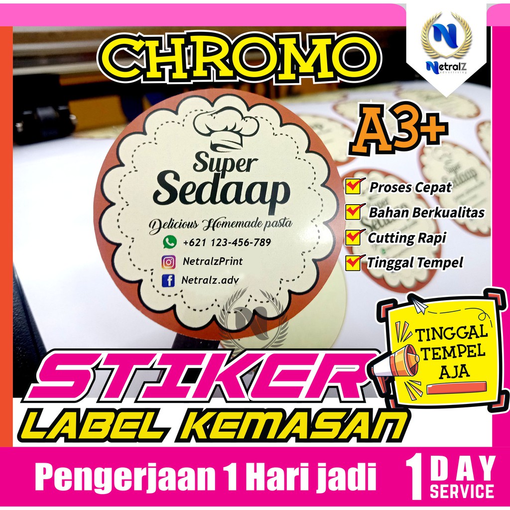 

Z1A STIKER LABEL CHROMO BONTAK / STICKER LABEL KEMASAN / STIKER CUTTING MURAH JAKA O8B