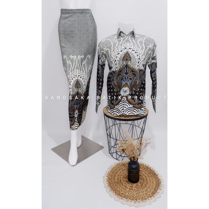 Kemeja Batik Couple Rok plisket/Kemeja Batik Premium