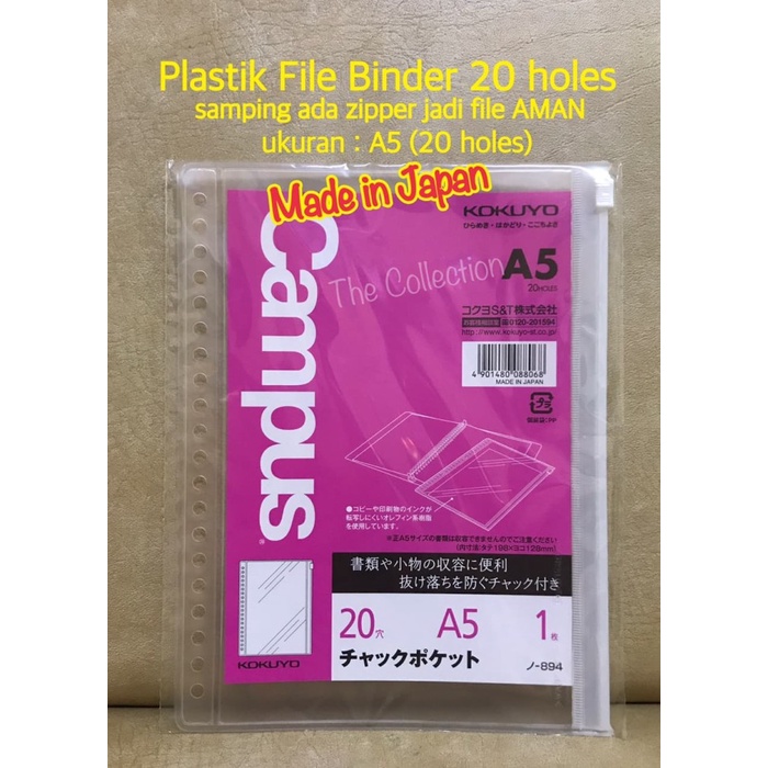 

Atk0523Ky Japan A5 Plastik File Binder With Zipper 894 Plastic 088068