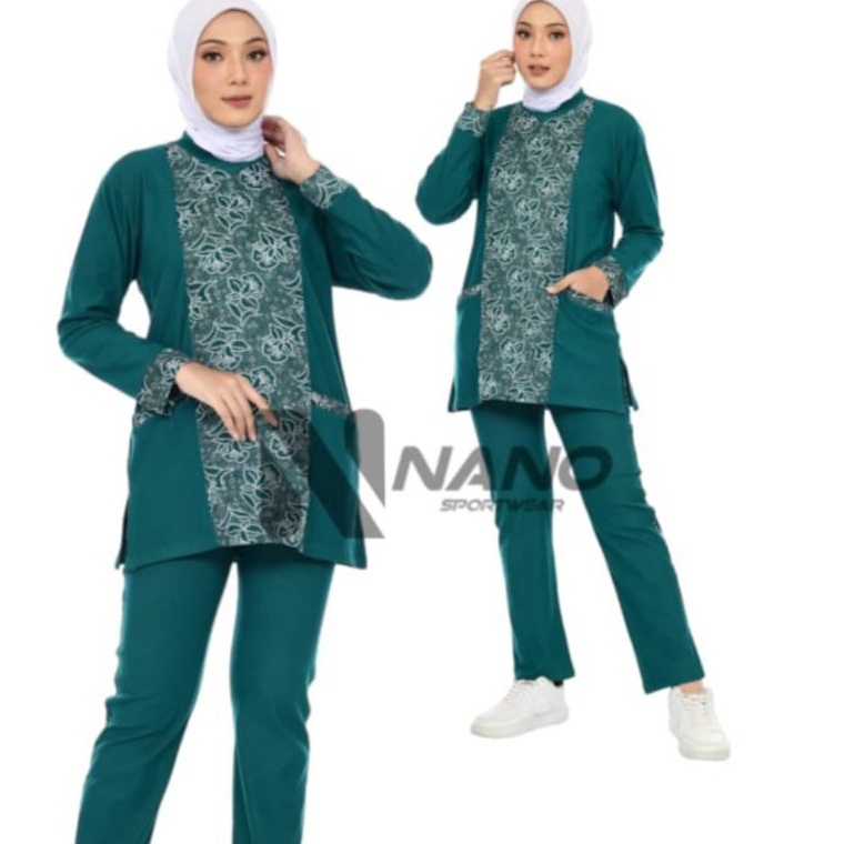 ★ HCa Baju Senam PKK Baju Pkk Nasional Wanita Baju Pkk Hijau Tosca Batik Pkk Nasional Batik Pkk Hija