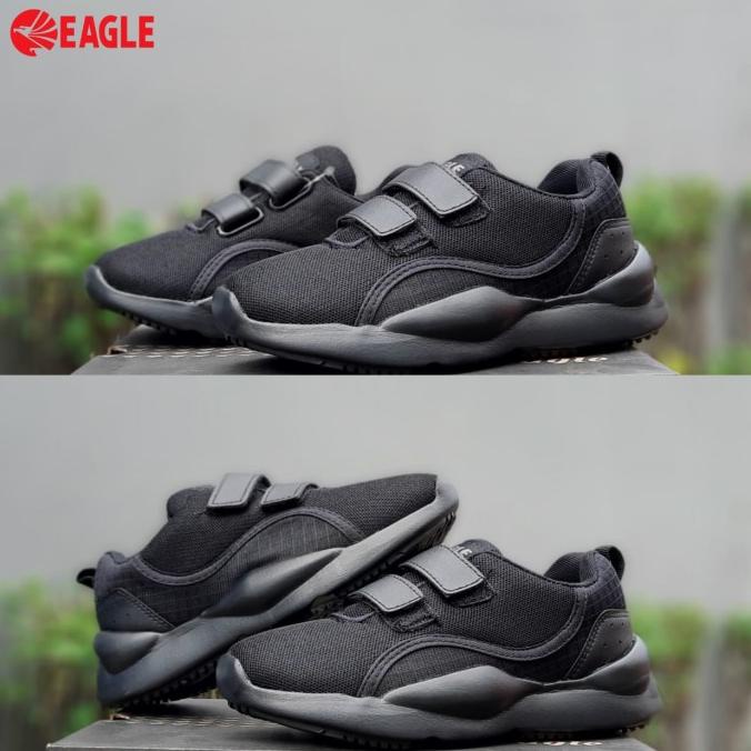 Terbaru Sepatu eagle anak original full hitam sekolah anak black 31-36