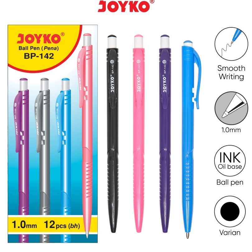 

✯ MCMXCIX 9345 (12pc) Ball Pen Pulpen Pena Joyko BP-142 1.0 mm Terbaru ♝