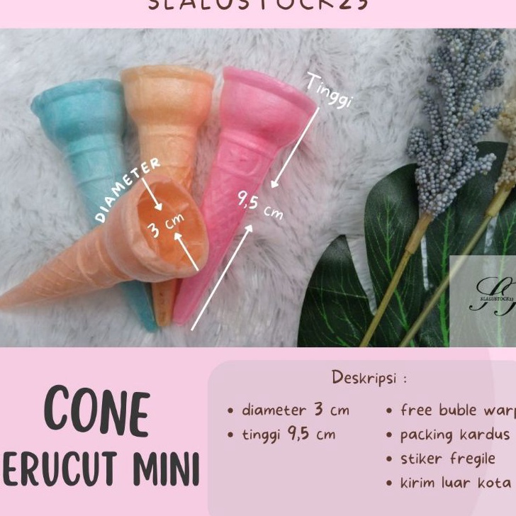 

☬ VI 8479 Cone Es Krim Lancip Diameter 3 cm Isi 400 pcs/1 BALL ✨ 7.7 ♕
