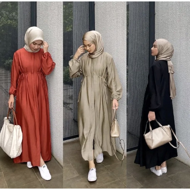 MUJEEZA PRELOVED MIDI DRESS - dress - gamis midi linen