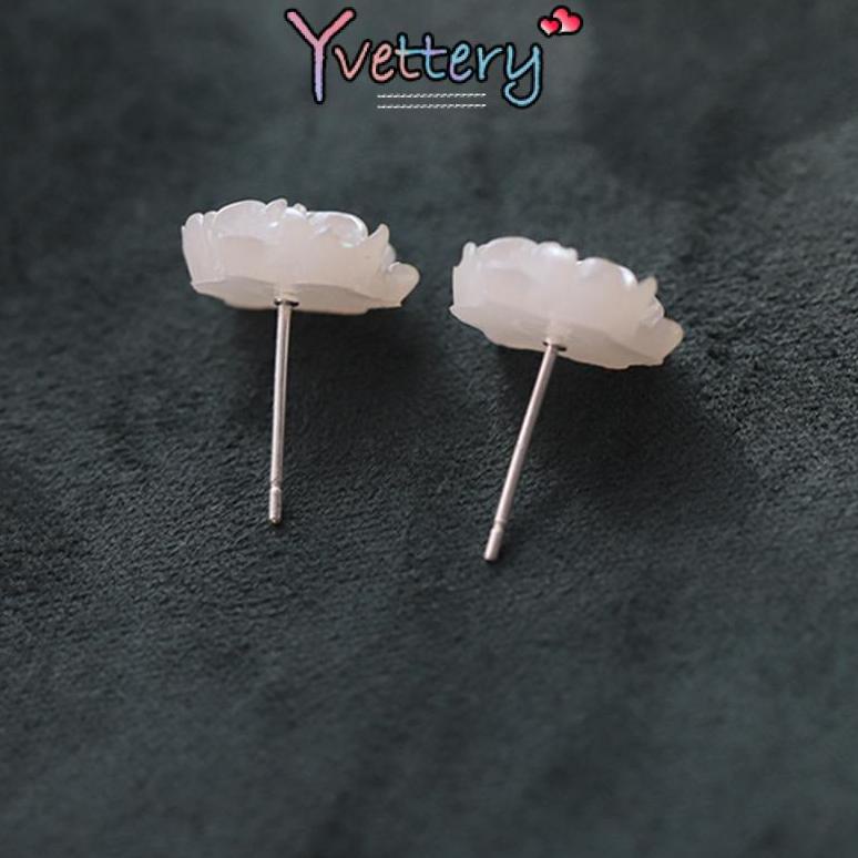 Grosir Cod Anting Bunga Putih 925 Desain Sterling Silver Fashion Rose Premium Merasa Temperamen-Yy