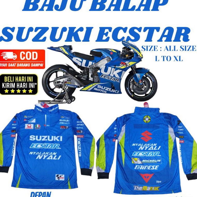 QSEOO BAJU BALAP TIM SUZUKI - JERSEY BALAP SUZUKI ECSTAR 7dmz9