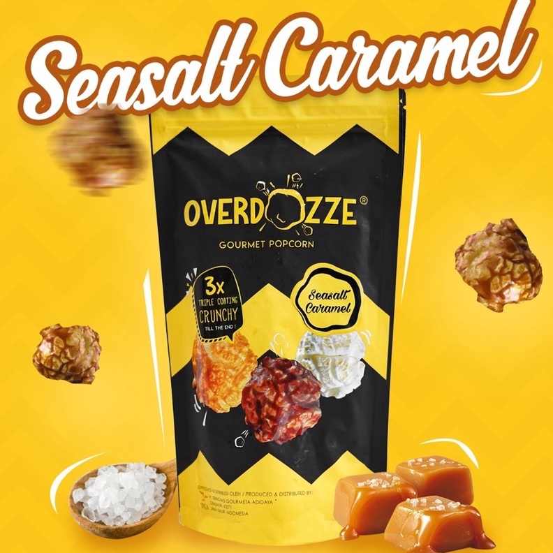 

Serba Murah.. Overdozze Popcorn Gourmet SeaSalt Caramel Snack Cemilan Manis Gurih Asin 115gram AQC