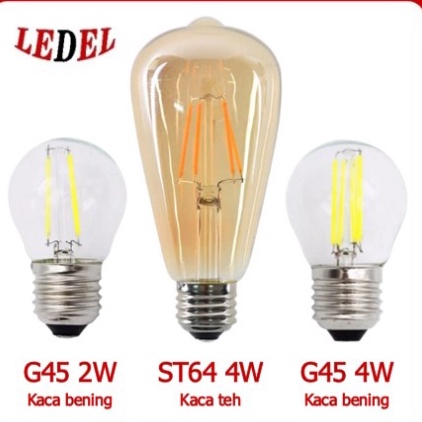 ☬ LX 2147 Lampu Cafe / LED bulb lampu edison 2W 4W / lampu filaments vintage Bohlam tipe G45 ST64 4w