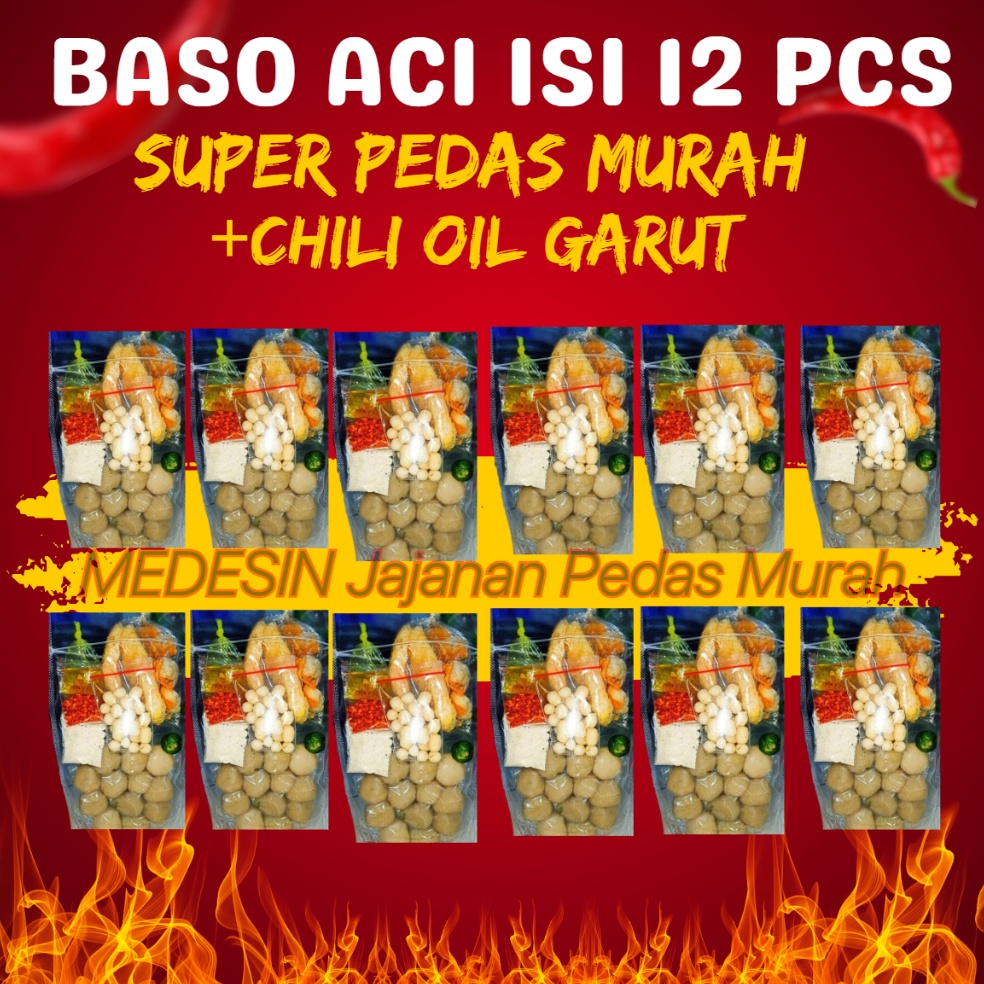 

Best Terlaris.. Baso aci isi 12 pcs khas garut dengan chili oli super pedas 8I6