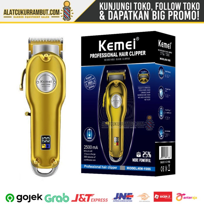 KEMEI 1986 ALAT CUKUR RAMBUT MESIN CUKUR RAMBUT HAIR CLIPPER CHARGER