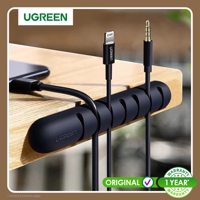 

Terlaris Ugreen 2 Pack Cable Organizer Silicone Cable Manage Black- 503202P