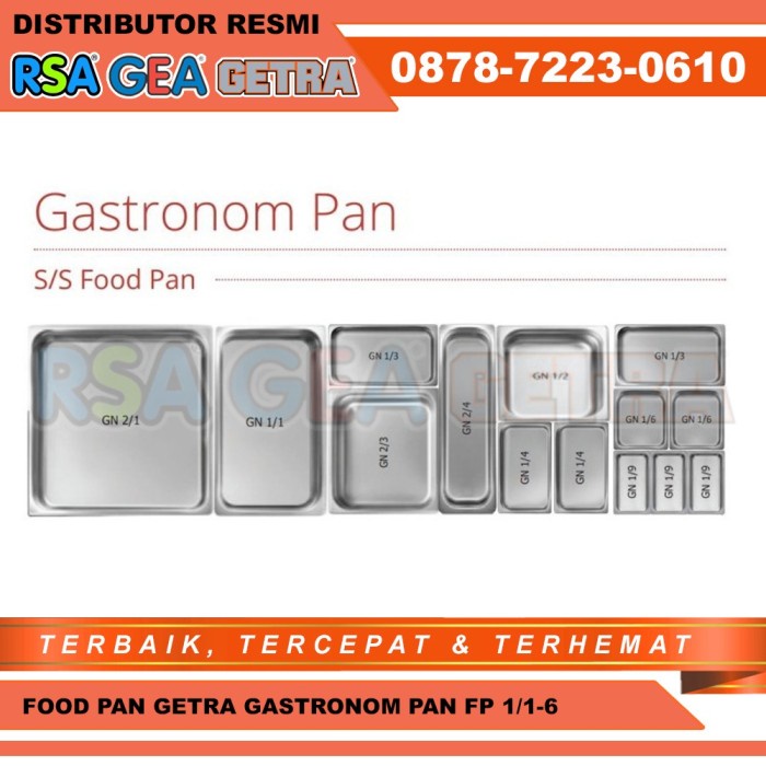 Stainless Steel Food Pan Getra Gastronom Pan Fp 1/1-6